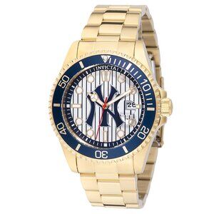 Invicta X MLB New York Yankees Mens Pro Diver Watch 43mm Gold (49858)